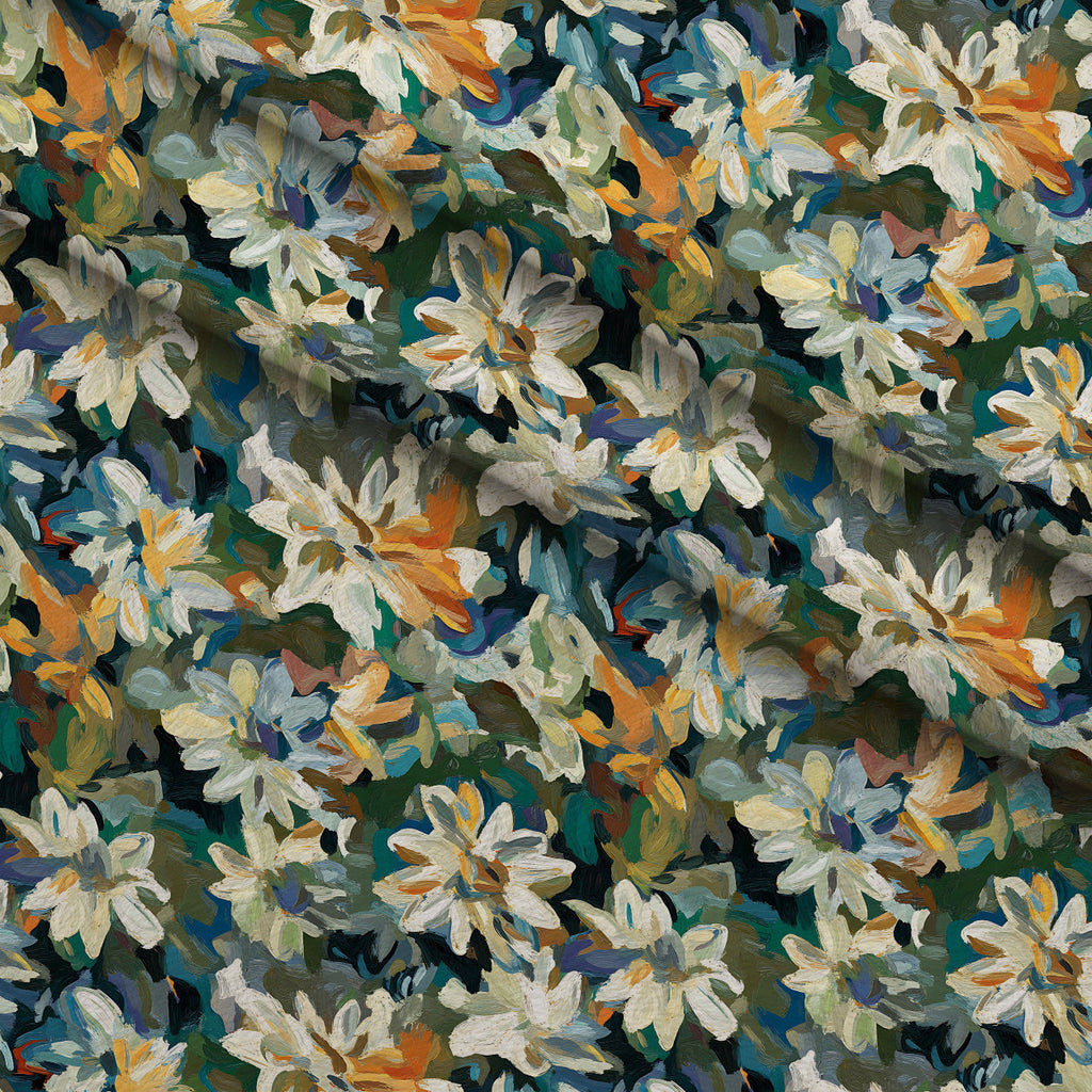 Painted Petals Pattern 6 Fleece Fabric — fleece fabric folded close-up preview (mv-fleece-v1:lying)