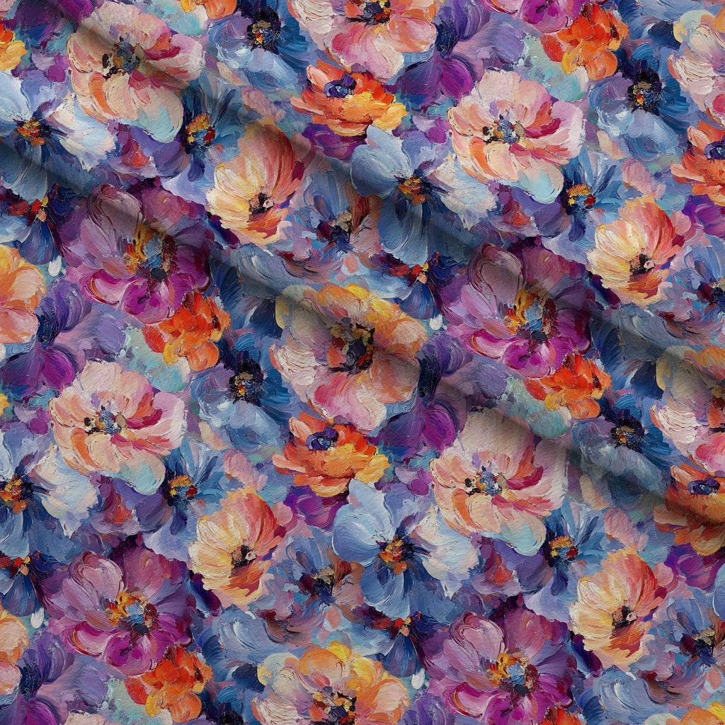Painted Petals Pattern 7 Fleece Fabric — fleece fabric folded close-up preview (mv-fleece-v1:lying)