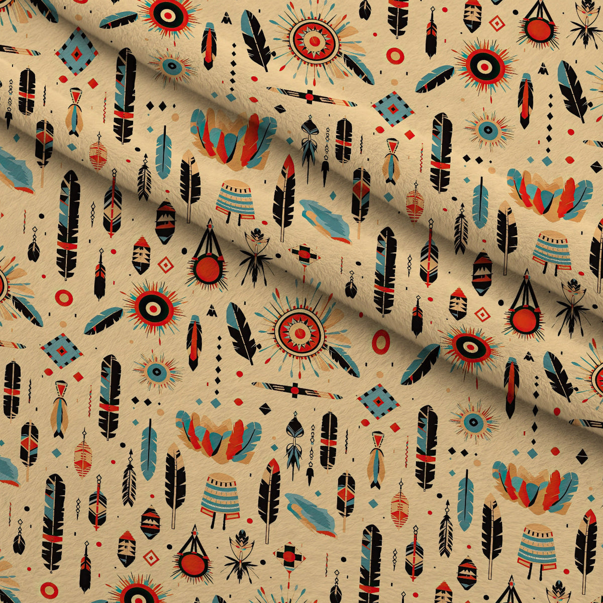 Painted Plains Pattern 10 Fleece Fabric — fleece fabric folded close-up preview (mv-fleece-v1:lying)