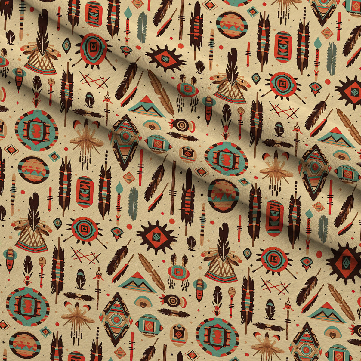 Painted Plains Pattern 12 Fleece Fabric — fleece fabric folded close-up preview (mv-fleece-v1:lying)