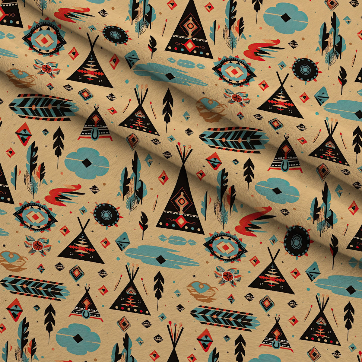 Painted Plains Pattern 2 Fleece Fabric — fleece fabric folded close-up preview (mv-fleece-v1:lying)