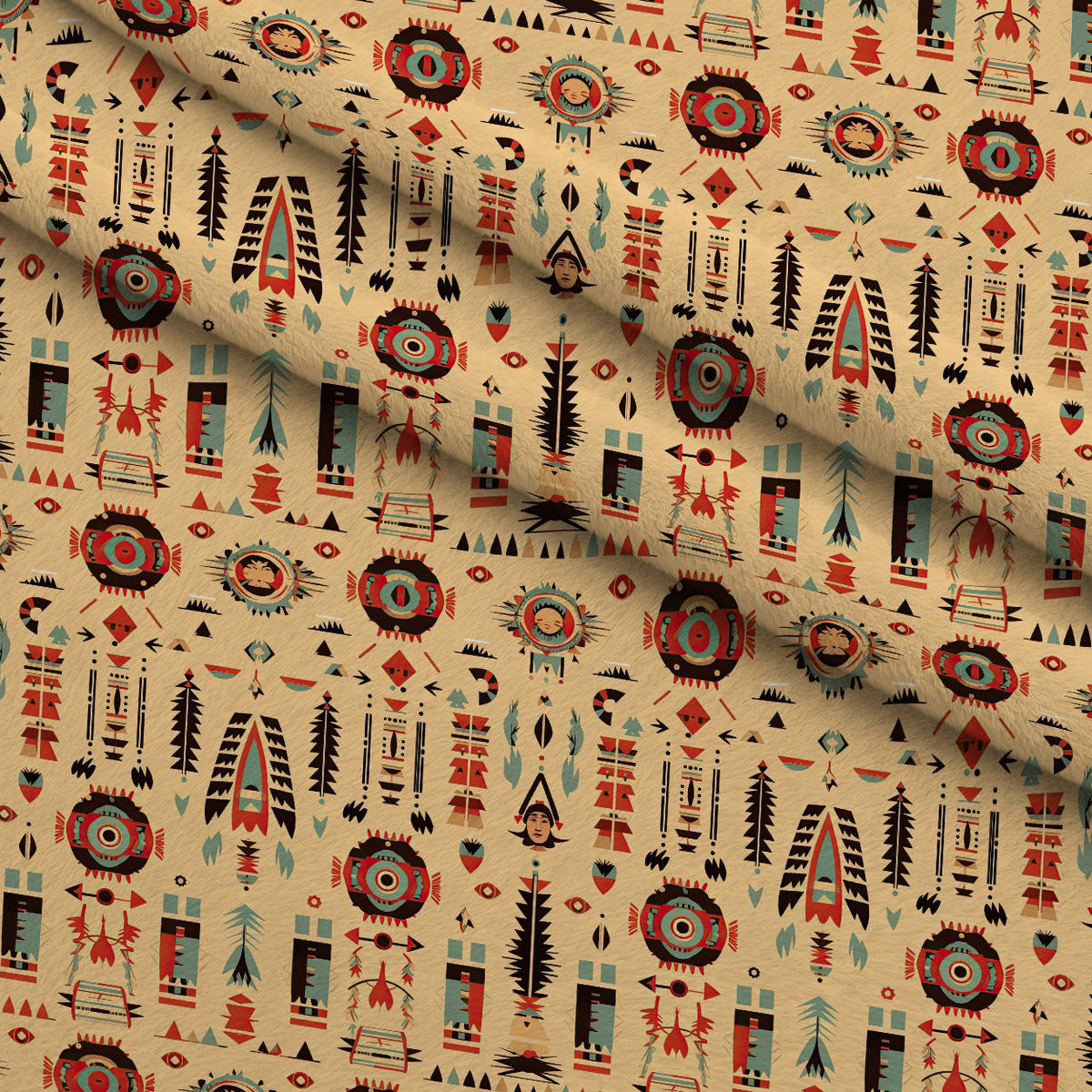 Painted Plains Pattern 3 Fleece Fabric — fleece fabric folded close-up preview (mv-fleece-v1:lying)