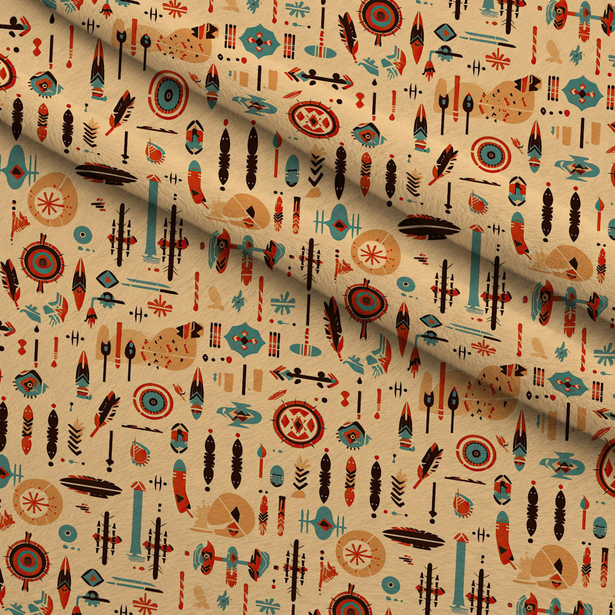 Painted Plains Pattern 4 Fleece Fabric — fleece fabric folded close-up preview (mv-fleece-v1:lying)