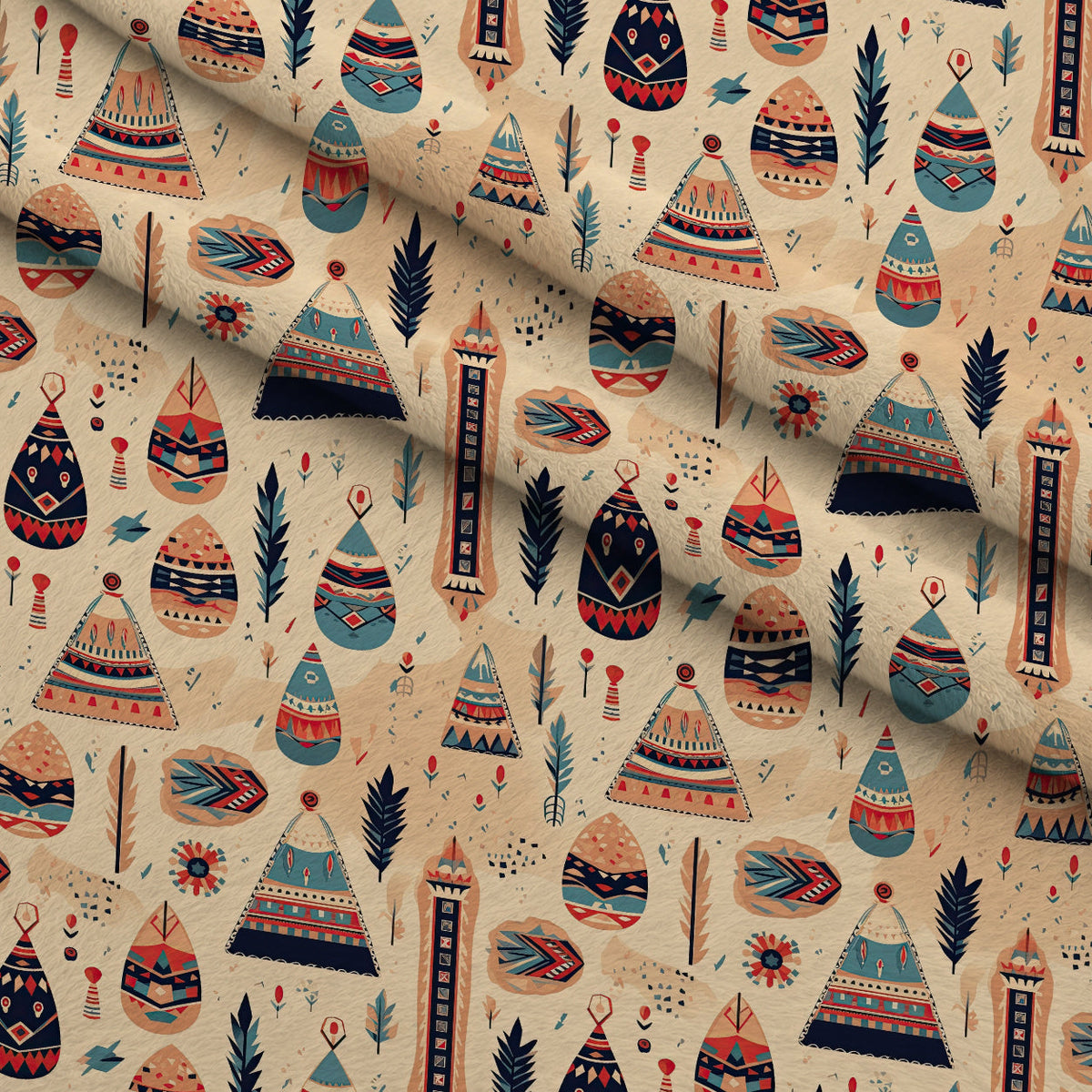 Painted Plains Pattern 5 Fleece Fabric — fleece fabric folded close-up preview (mv-fleece-v1:lying)