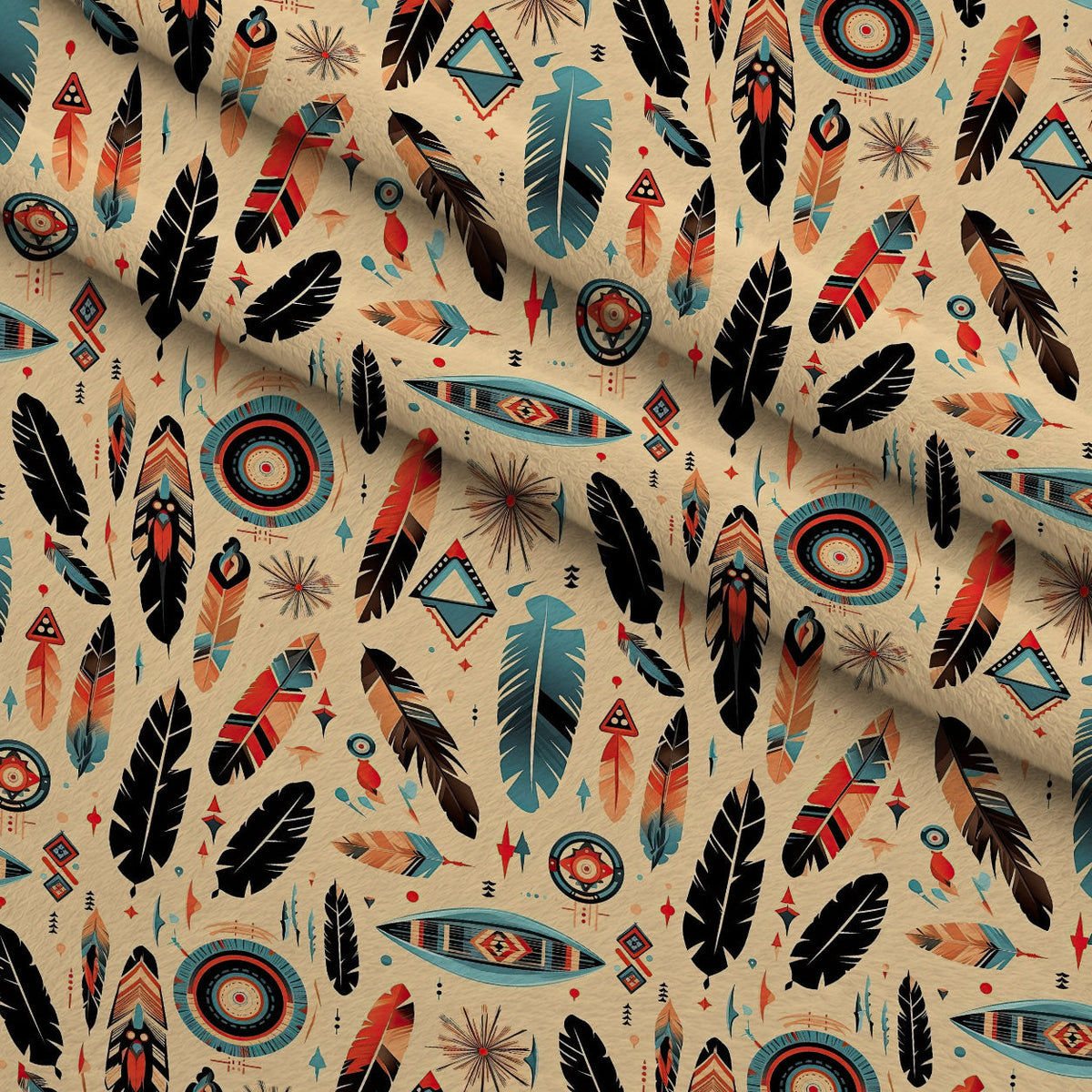 Painted Plains Pattern 7 Fleece Fabric — fleece fabric folded close-up preview (mv-fleece-v1:lying)