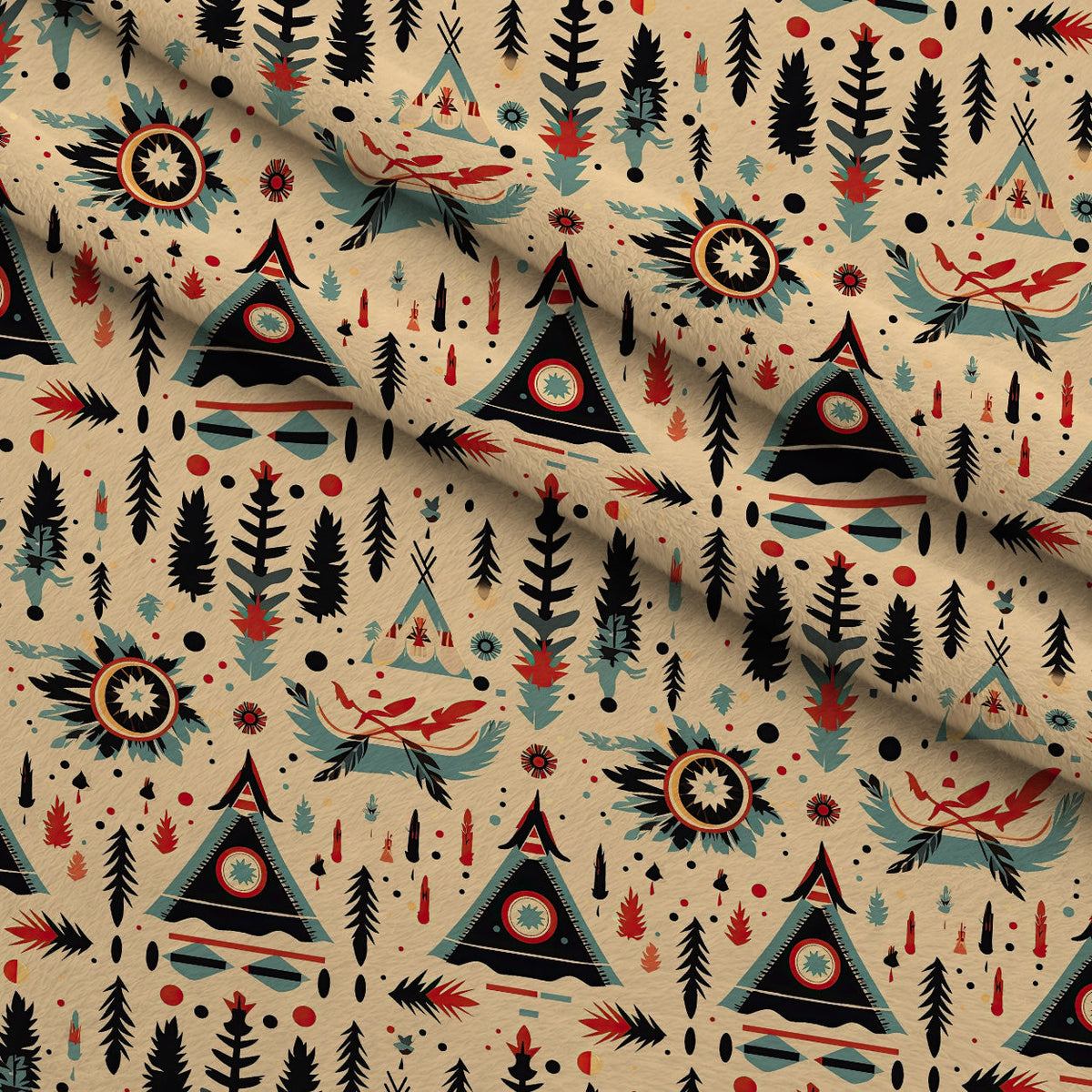 Painted Plains Pattern 8 Fleece Fabric — fleece fabric folded close-up preview (mv-fleece-v1:lying)