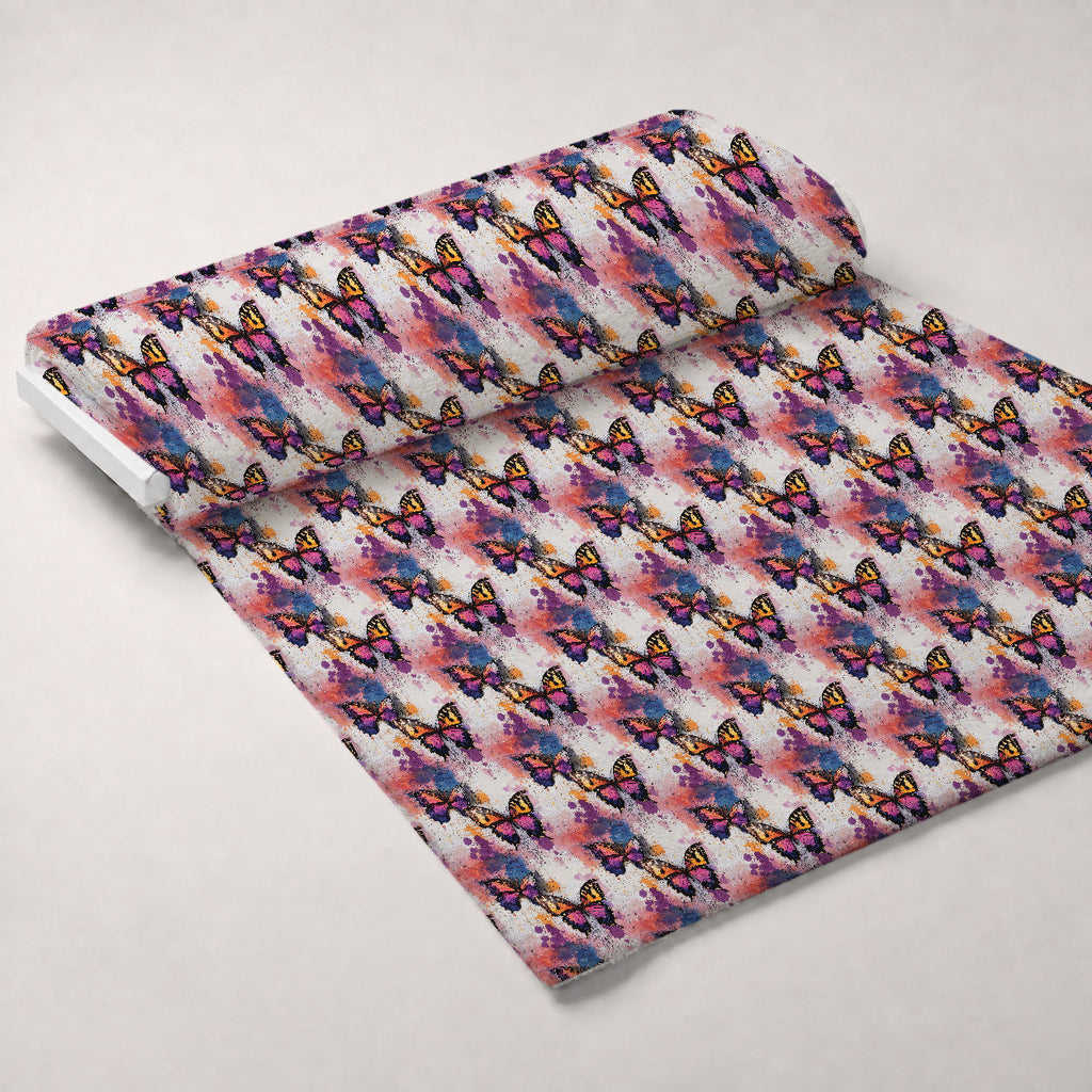 Painted Wings Pattern 1 Fleece Fabric — fleece fabric unrolled bolt preview (mv-fleece-v1:bolt)