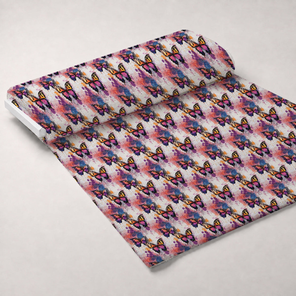 Painted Wings Pattern 1 Fleece Fabric — fleece fabric unrolled bolt preview (mv-fleece-v1:bolt)