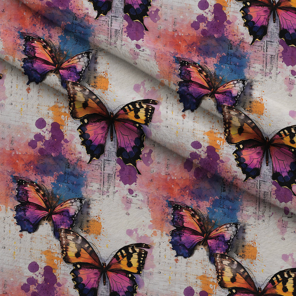 Painted Wings Pattern 1 Fleece Fabric — fleece fabric folded close-up preview (mv-fleece-v1:lying)