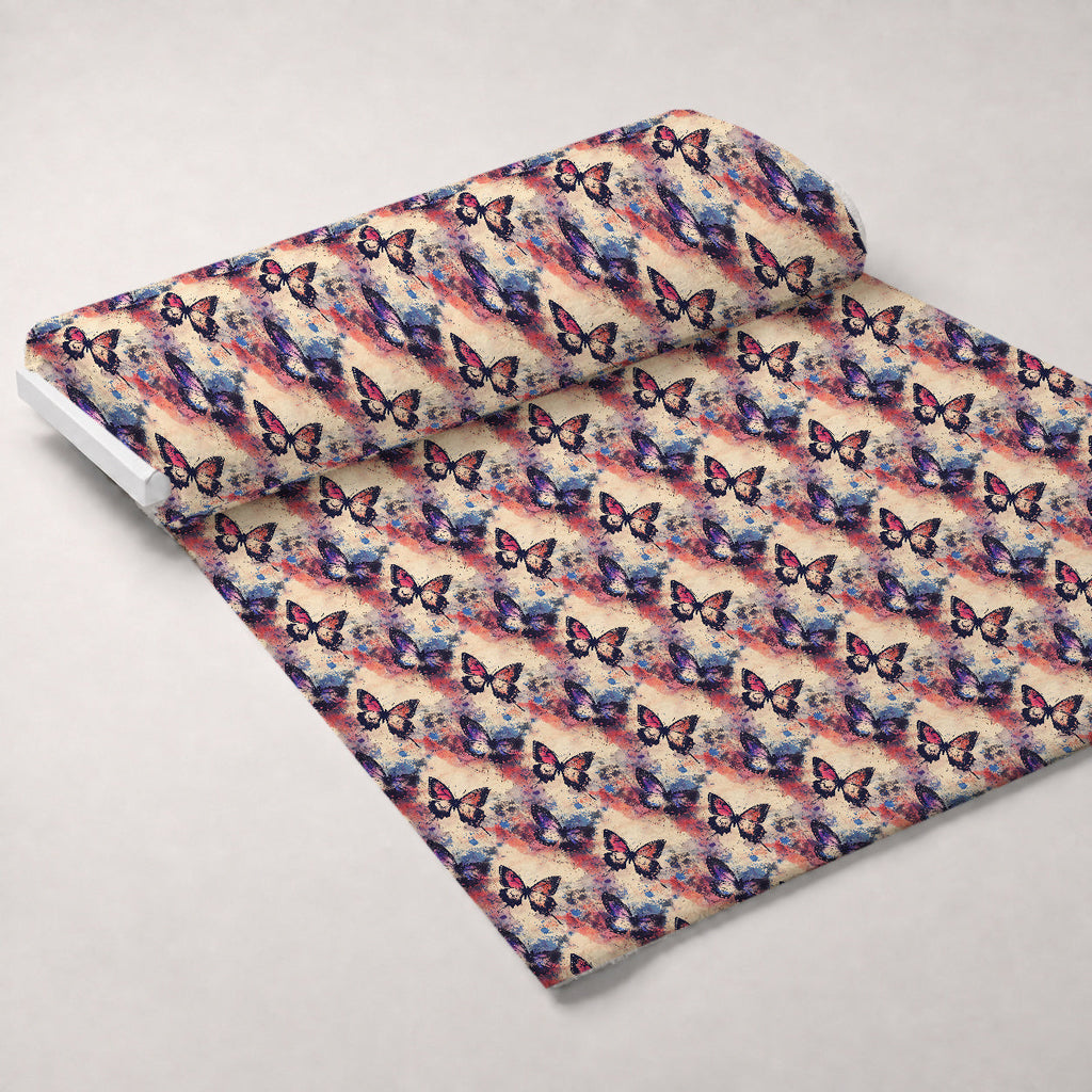 Painted Wings Pattern 17 Fleece Fabric — fleece fabric unrolled bolt preview (mv-fleece-v1:bolt)