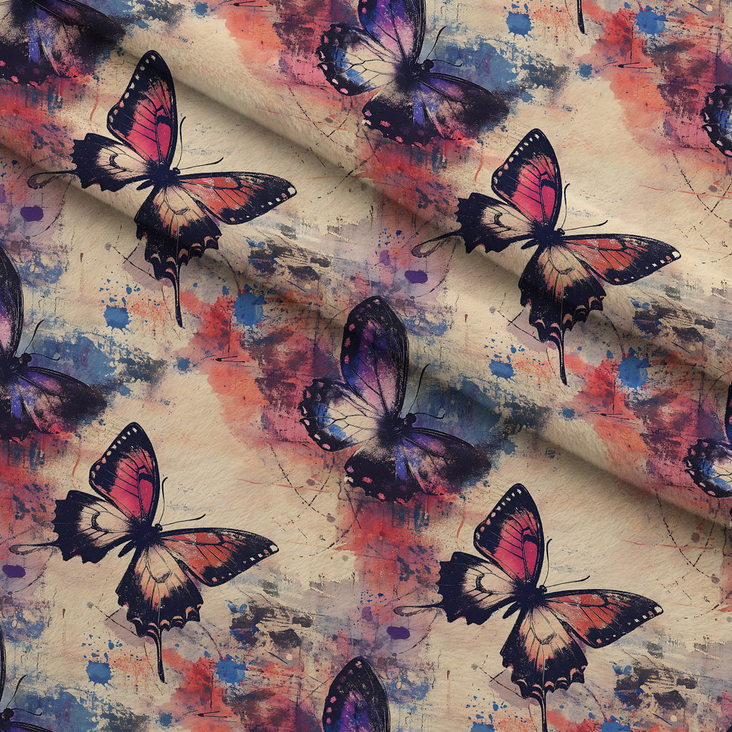 Painted Wings Pattern 17 Fleece Fabric — fleece fabric folded close-up preview (mv-fleece-v1:lying)