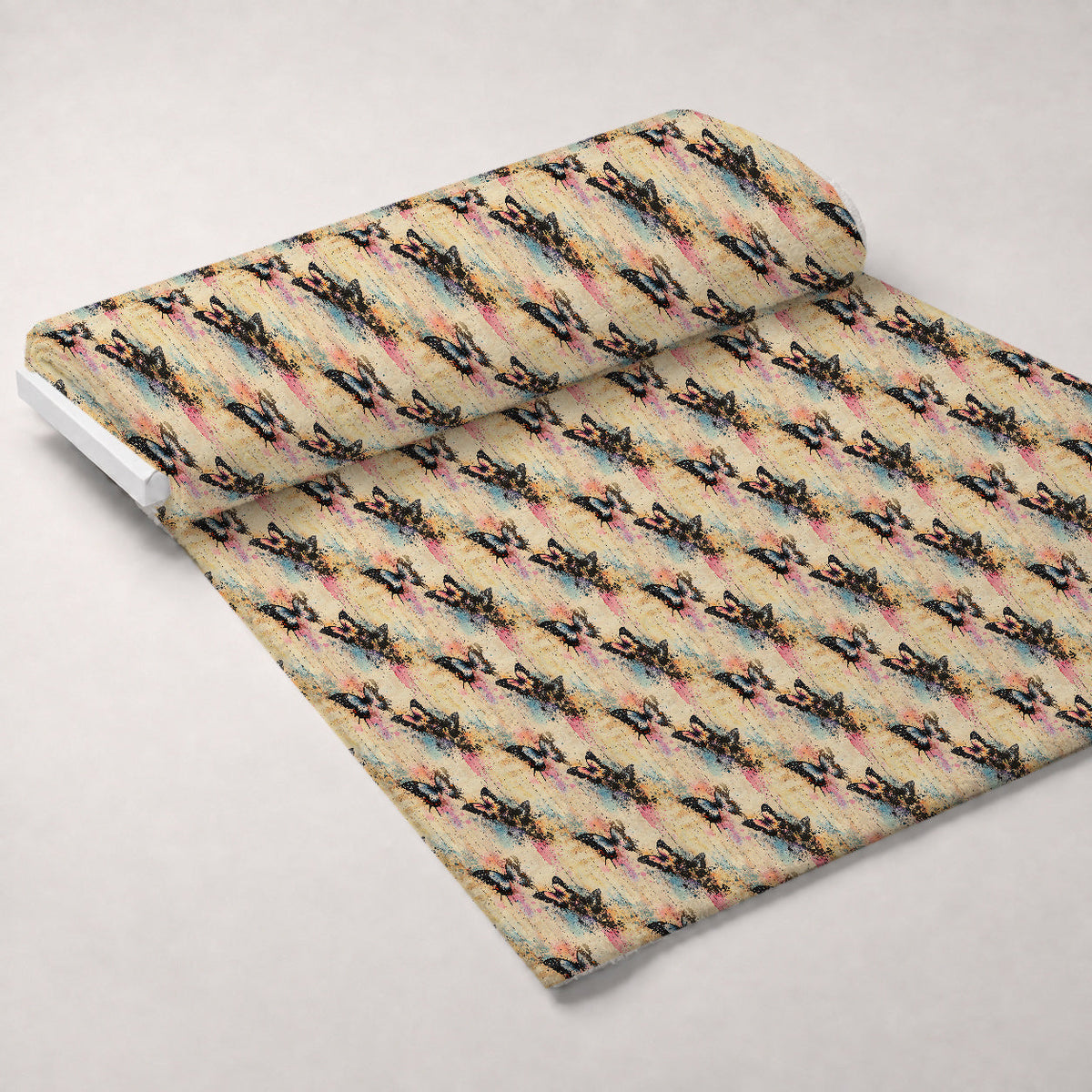 Painted Wings Pattern 9 Fleece Fabric — fleece fabric unrolled bolt preview (mv-fleece-v1:bolt)