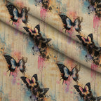 Painted Wings Pattern 9 Fleece Fabric — fleece fabric folded close-up preview (mv-fleece-v1:lying)