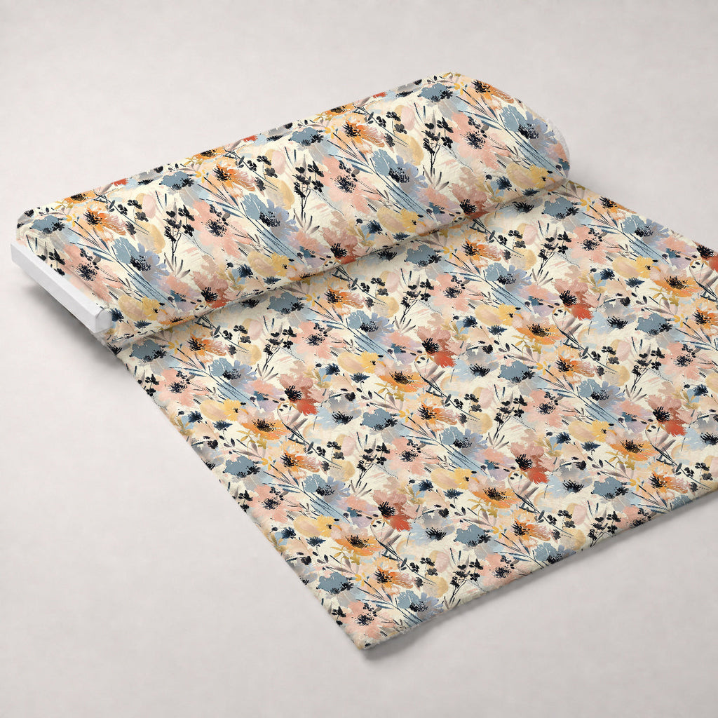 Painterly Blooms Pattern 8 Fleece Fabric — fleece fabric unrolled bolt preview (mv-fleece-v1:bolt)