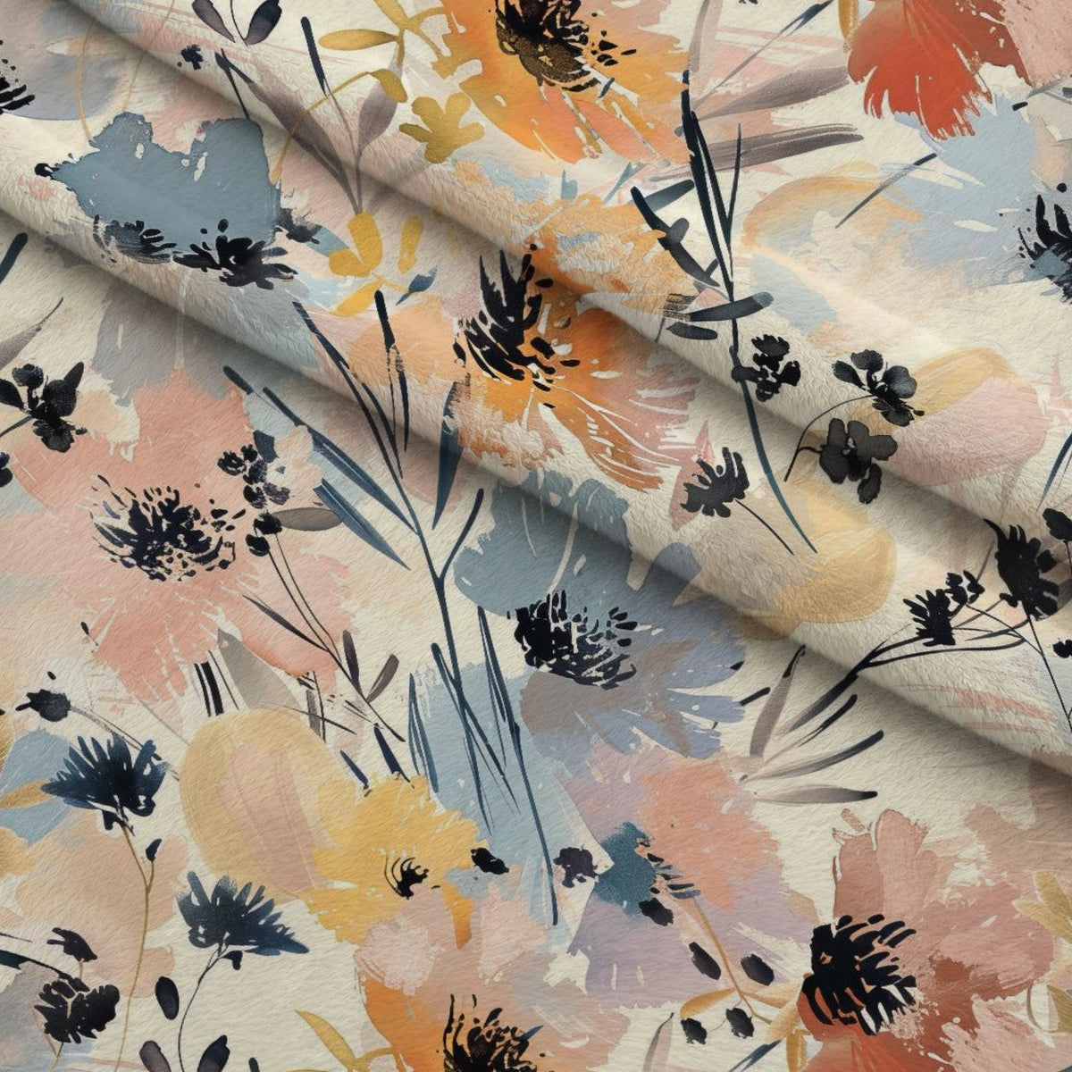 Painterly Blooms Pattern 8 Fleece Fabric — fleece fabric folded close-up preview (mv-fleece-v1:lying)