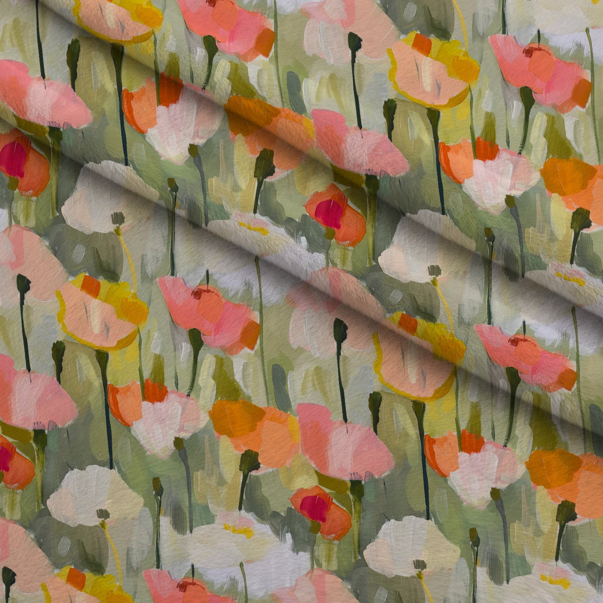 Painterly Petals Pattern 2 Fleece Fabric — fleece fabric folded close-up preview (mv-fleece-v1:lying)