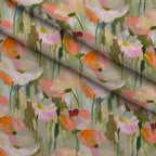 Painterly Petals Pattern 3 Fleece Fabric — fleece fabric folded close-up preview (mv-fleece-v1:lying)