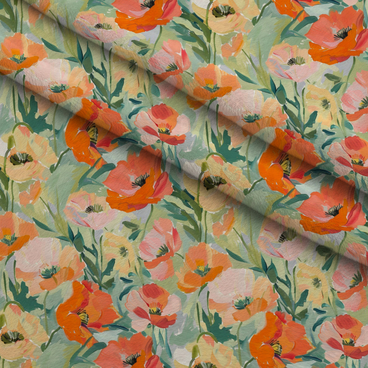 Painterly Petals Pattern 5 Fleece Fabric — fleece fabric folded close-up preview (mv-fleece-v1:lying)
