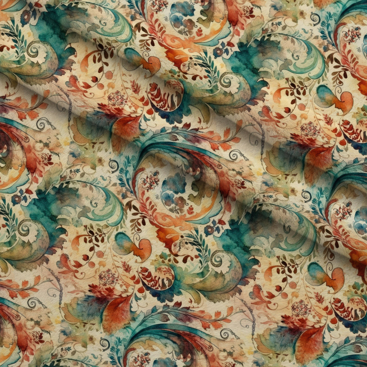 Paisley Reverie Pattern 4 Fleece Fabric — fleece fabric folded close-up preview (mv-fleece-v1:lying)