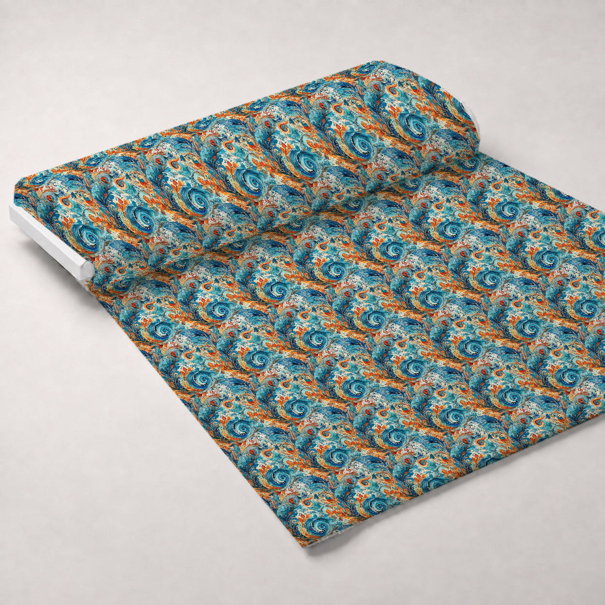 Paisley Reverie Pattern 5 Fleece Fabric — fleece fabric unrolled bolt preview (mv-fleece-v1:bolt)