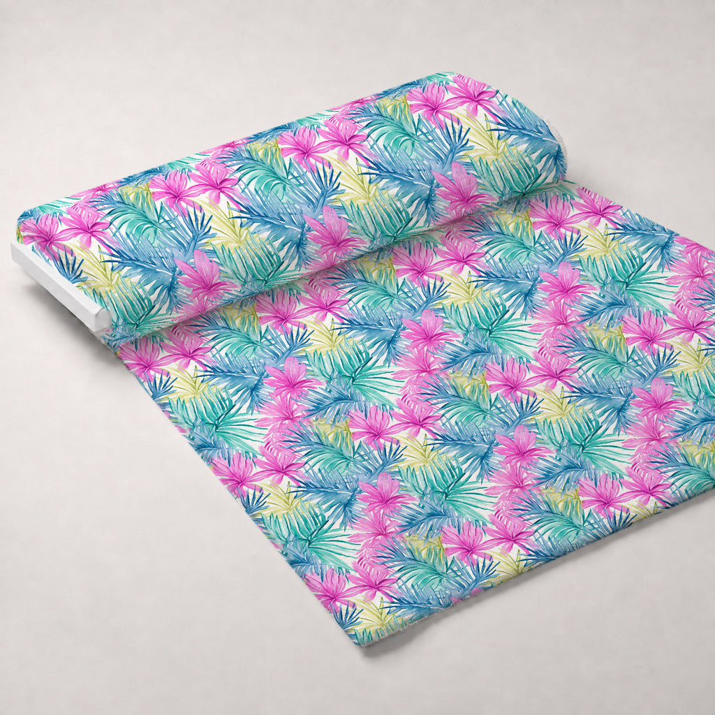 Paradise Palms Pattern 2 Fleece Fabric — fleece fabric unrolled bolt preview (mv-fleece-v1:bolt)