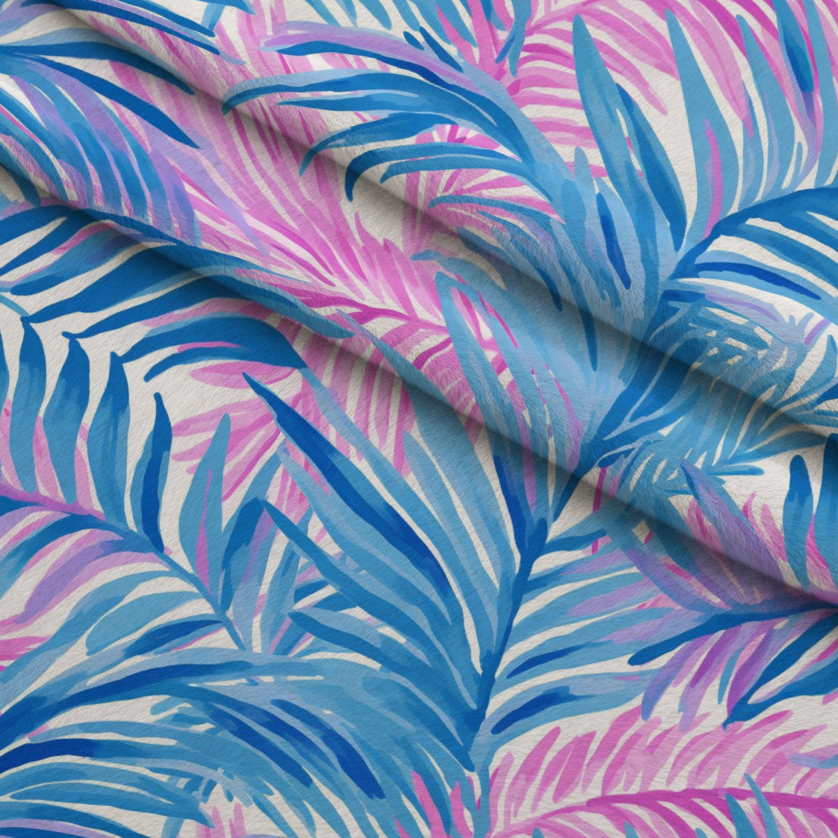 Paradise Palms Pattern 3 Fleece Fabric — fleece fabric folded close-up preview (mv-fleece-v1:lying)