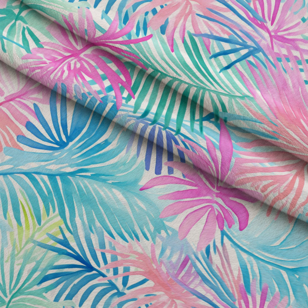 Paradise Palms Pattern 4 Fleece Fabric — fleece fabric folded close-up preview (mv-fleece-v1:lying)