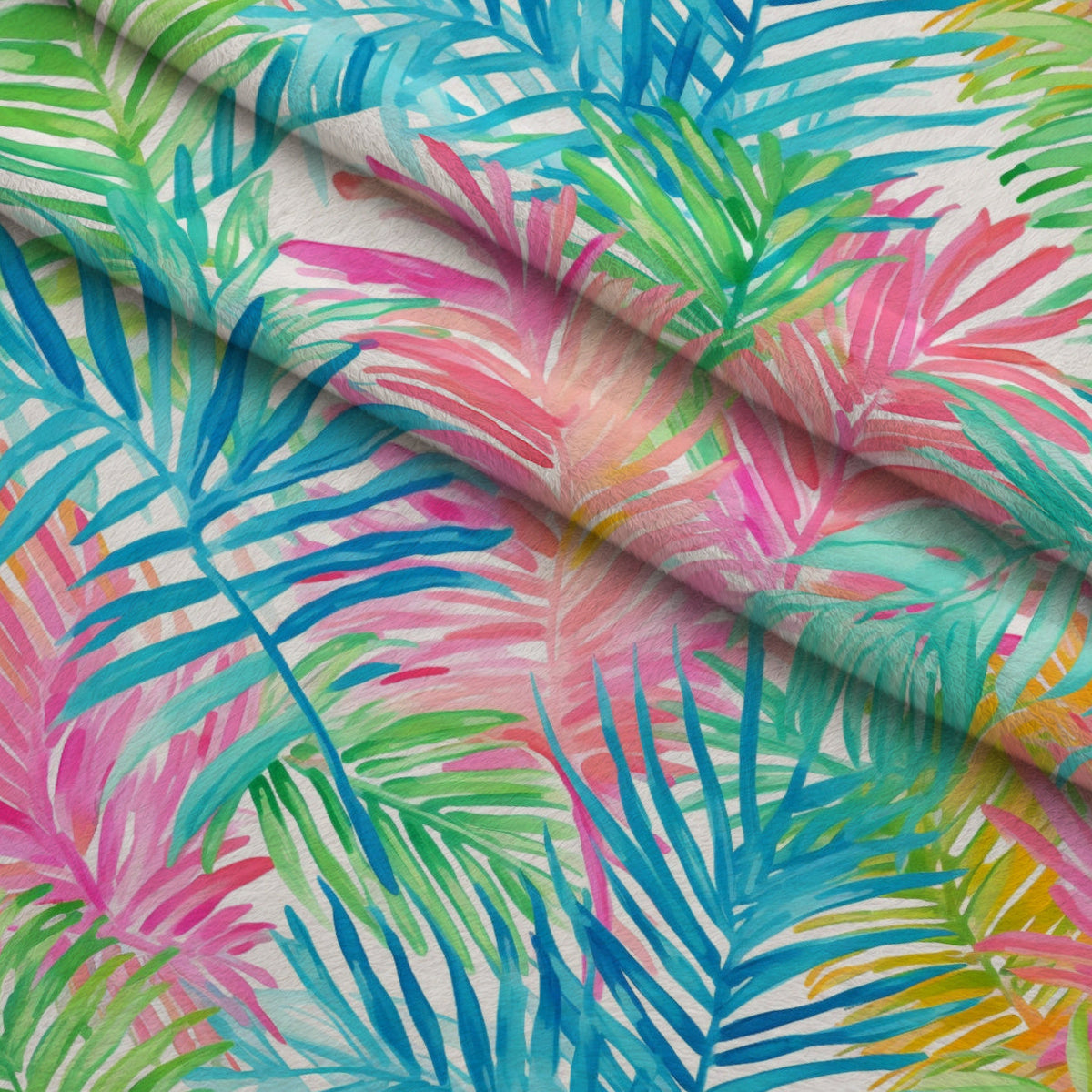 Paradise Palms Pattern 5 Fleece Fabric — fleece fabric folded close-up preview (mv-fleece-v1:lying)