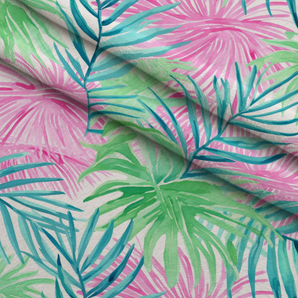 Paradise Palms Pattern 7 Fleece Fabric — fleece fabric folded close-up preview (mv-fleece-v1:lying)