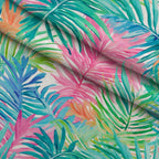 Paradise Palms Pattern 8 Fleece Fabric — fleece fabric folded close-up preview (mv-fleece-v1:lying)