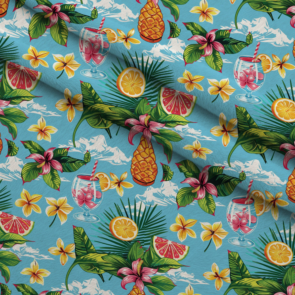 Paradise Punch Pattern 1 Fleece Fabric — fleece fabric folded close-up preview (mv-fleece-v1:lying)