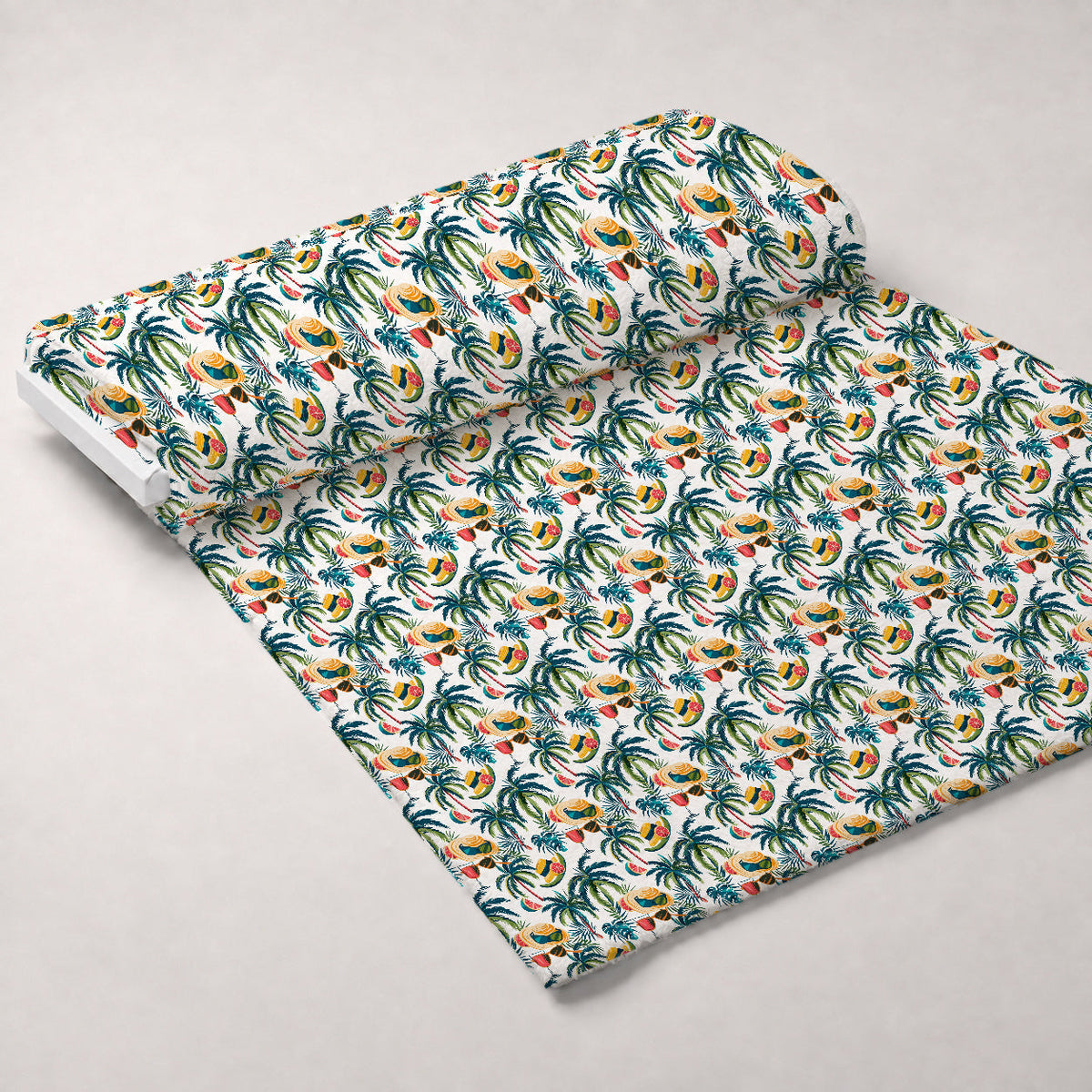 Paradise Punch Pattern 2 Fleece Fabric — fleece fabric unrolled bolt preview (mv-fleece-v1:bolt)