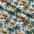 Paradise Punch Pattern 2 Fleece Fabric — fleece fabric folded close-up preview (mv-fleece-v1:lying)