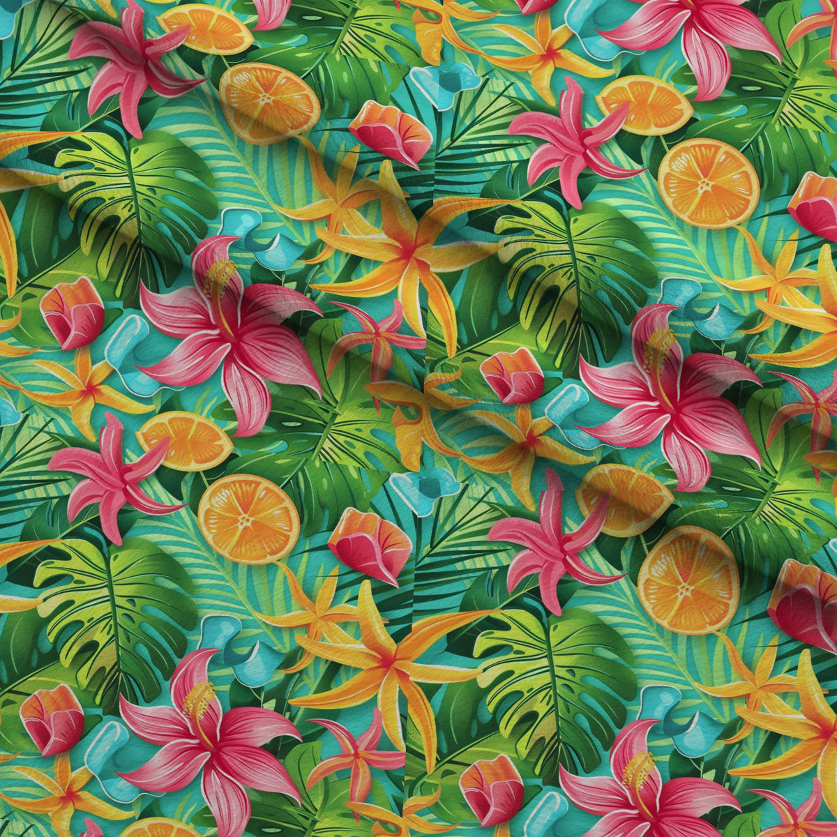 Paradise Punch Pattern 4 Fleece Fabric — fleece fabric folded close-up preview (mv-fleece-v1:lying)