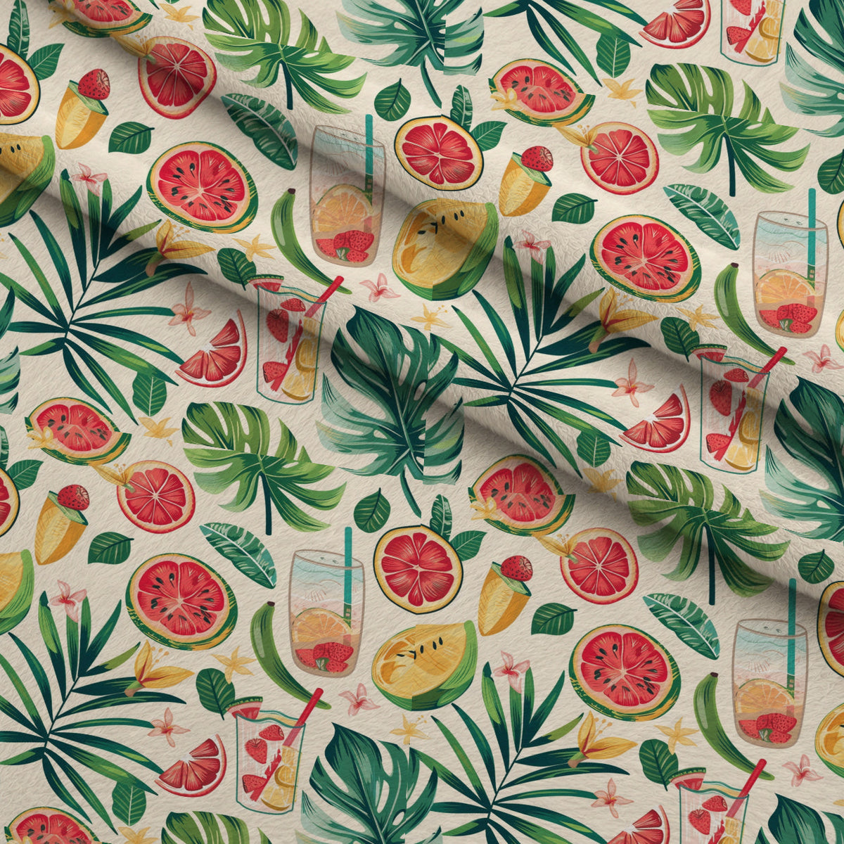 Paradise Punch Pattern 5 Fleece Fabric — fleece fabric folded close-up preview (mv-fleece-v1:lying)