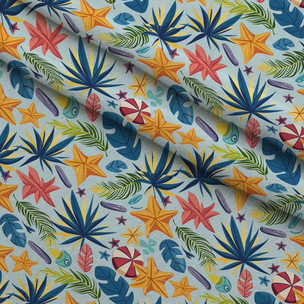 Paradise Punch Pattern 9 Fleece Fabric — fleece fabric folded close-up preview (mv-fleece-v1:lying)