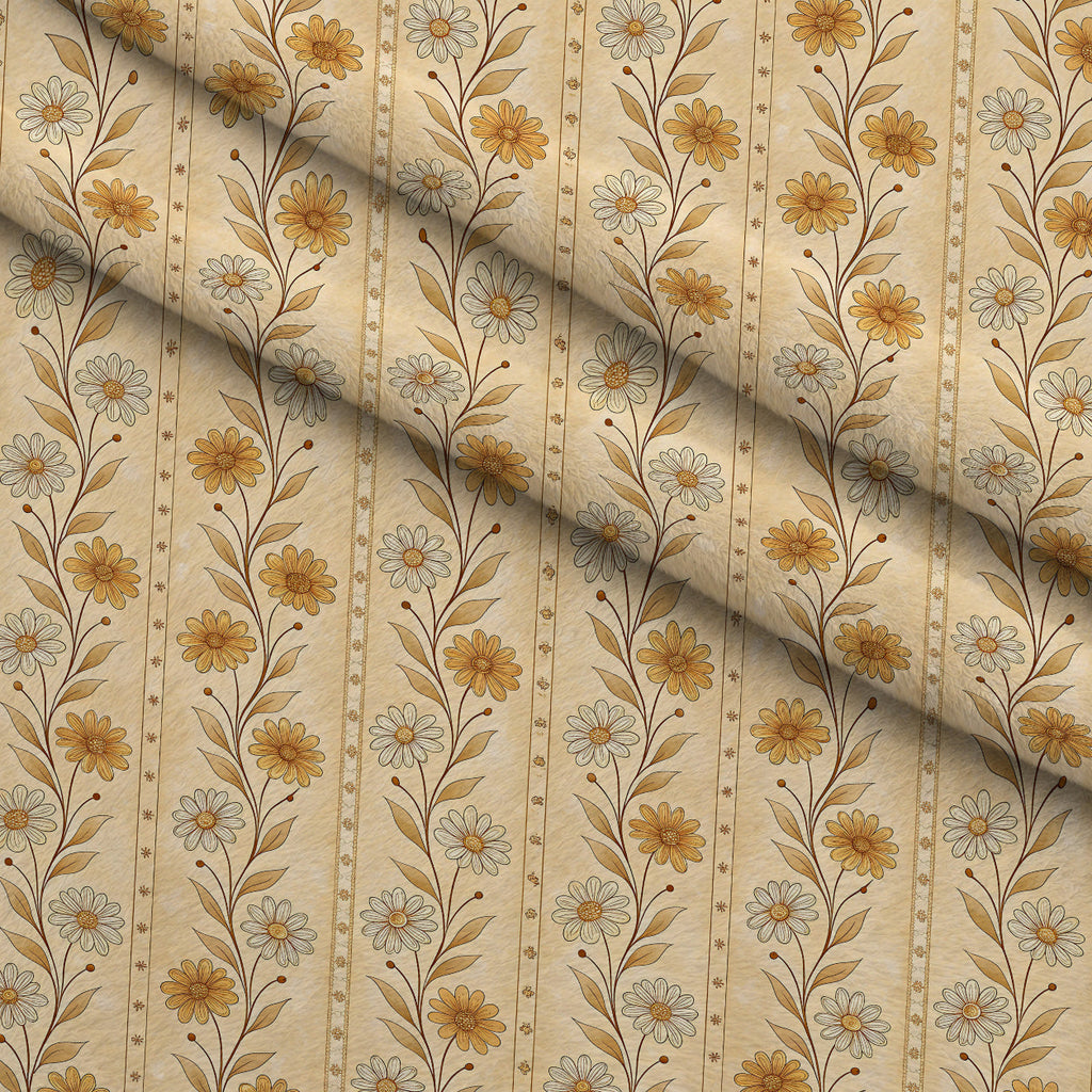 Parchment Blooms Pattern 13 Fleece Fabric — fleece fabric folded close-up preview (mv-fleece-v1:lying)