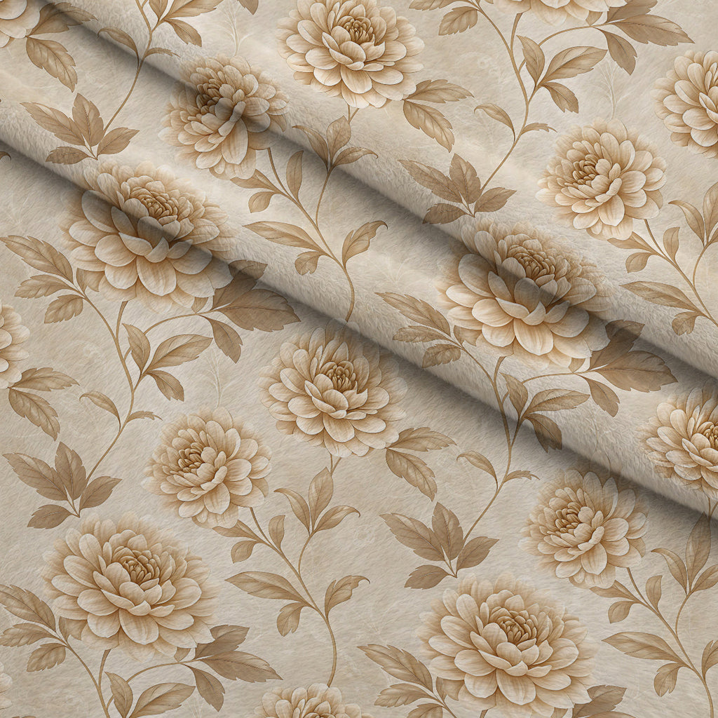 Parchment Blooms Pattern 17 Fleece Fabric — fleece fabric folded close-up preview (mv-fleece-v1:lying)