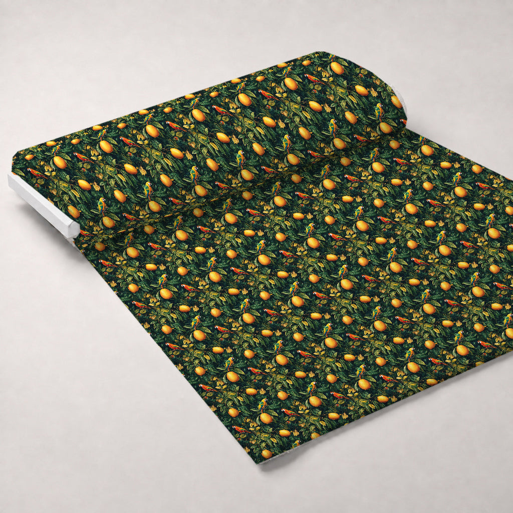 Parrot Paradise Pattern 10 Fleece Fabric — fleece fabric unrolled bolt preview (mv-fleece-v1:bolt)