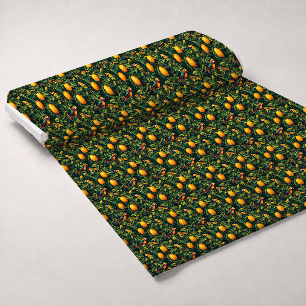 Parrot Paradise Pattern 6 Fleece Fabric — fleece fabric unrolled bolt preview (mv-fleece-v1:bolt)