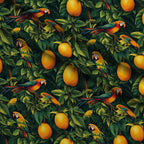 Parrot Paradise Pattern 6 Fleece Fabric — fleece fabric folded close-up preview (mv-fleece-v1:lying)