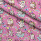 Pastel Pony Dreams Pattern 10 Fleece Fabric — fleece fabric folded close-up preview (mv-fleece-v1:lying)