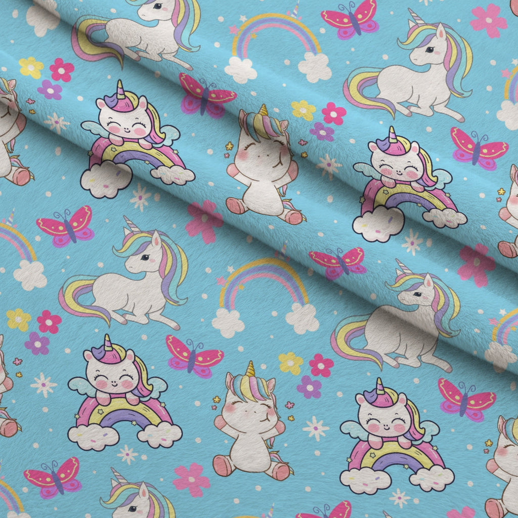 Pastel Pony Dreams Pattern 11 Fleece Fabric — fleece fabric folded close-up preview (mv-fleece-v1:lying)