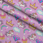 Pastel Pony Dreams Pattern 3 Fleece Fabric — fleece fabric folded close-up preview (mv-fleece-v1:lying)