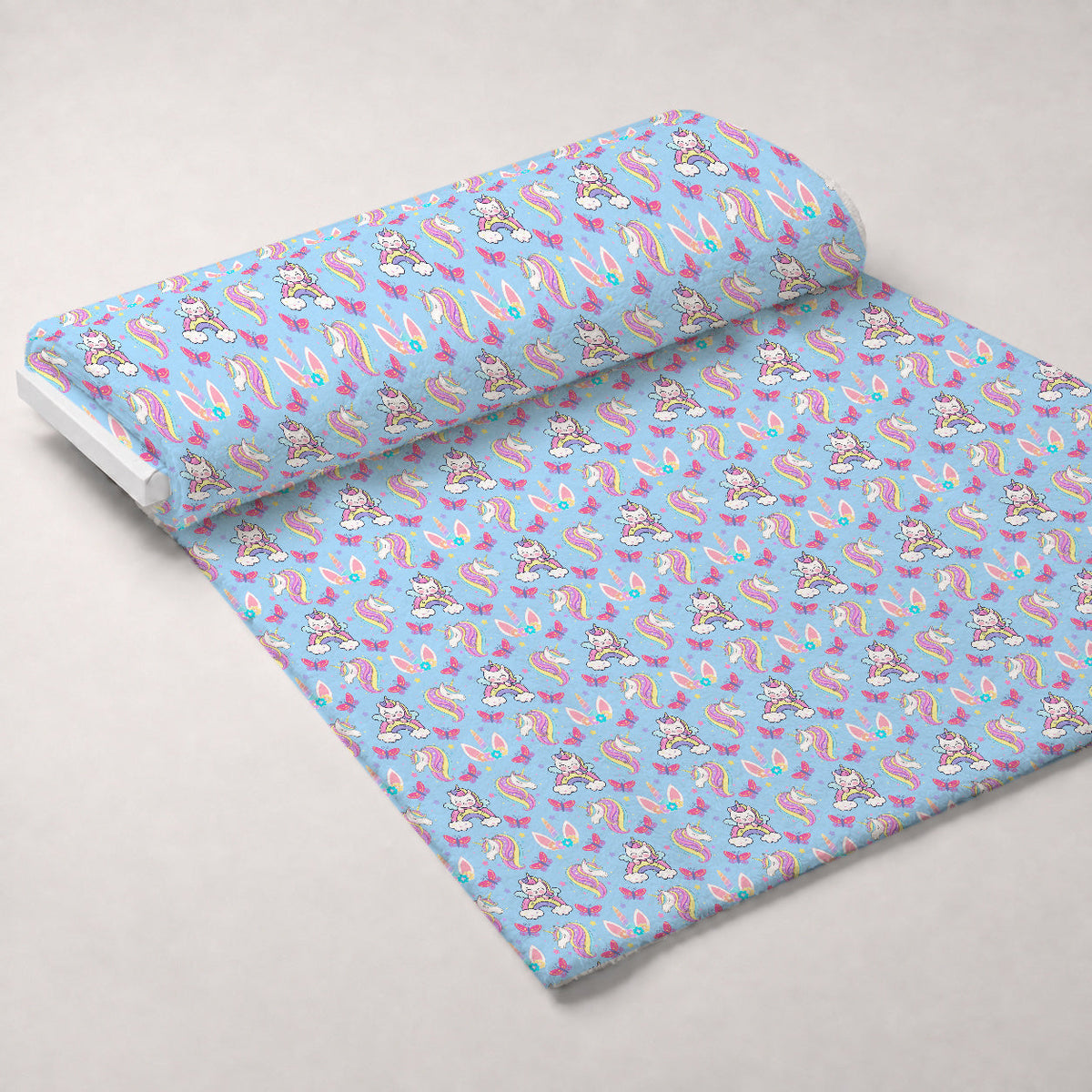 Pastel Pony Dreams Pattern 4 Fleece Fabric — fleece fabric unrolled bolt preview (mv-fleece-v1:bolt)