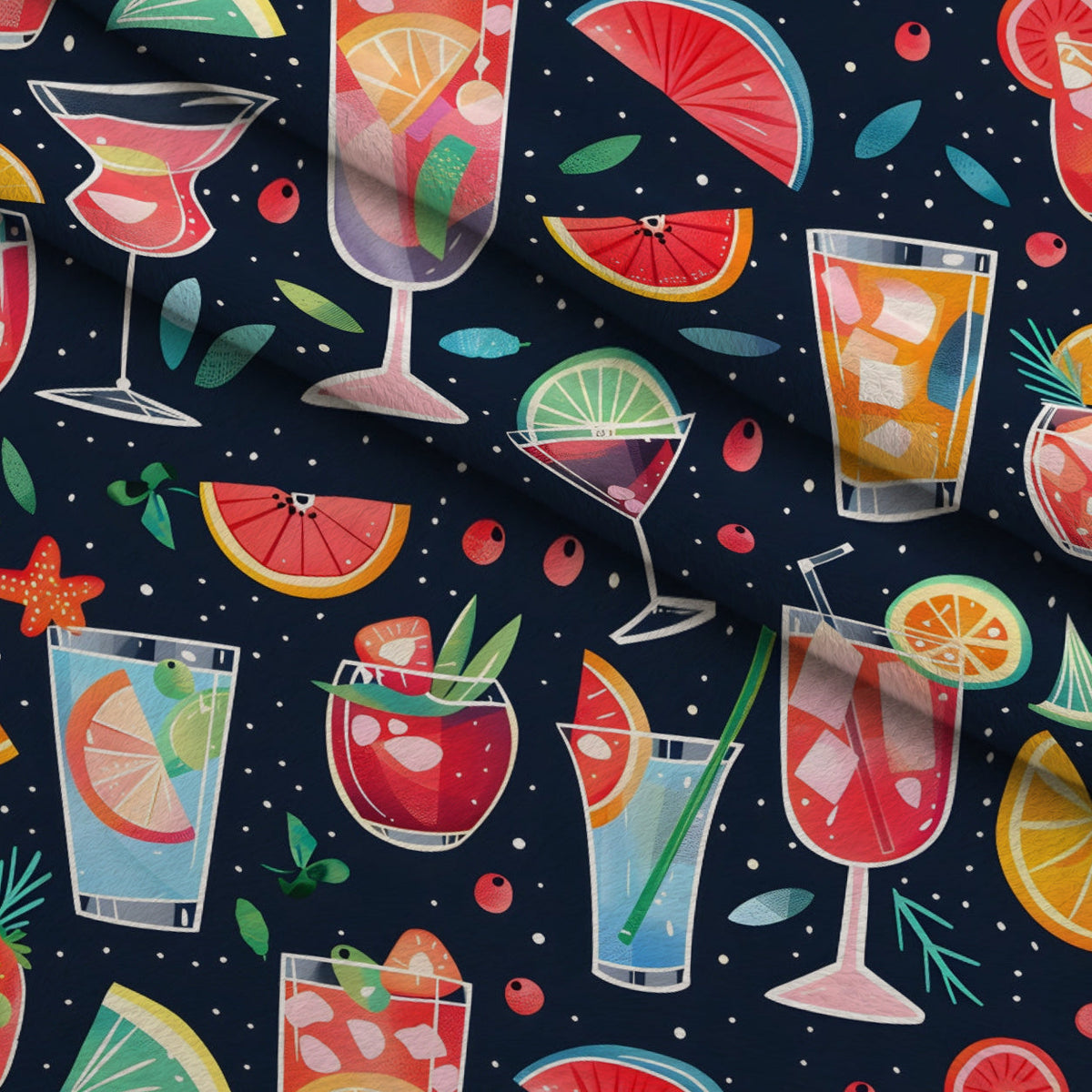 Pastel Sips Pattern 10 Fleece Fabric — fleece fabric folded close-up preview (mv-fleece-v1:lying)