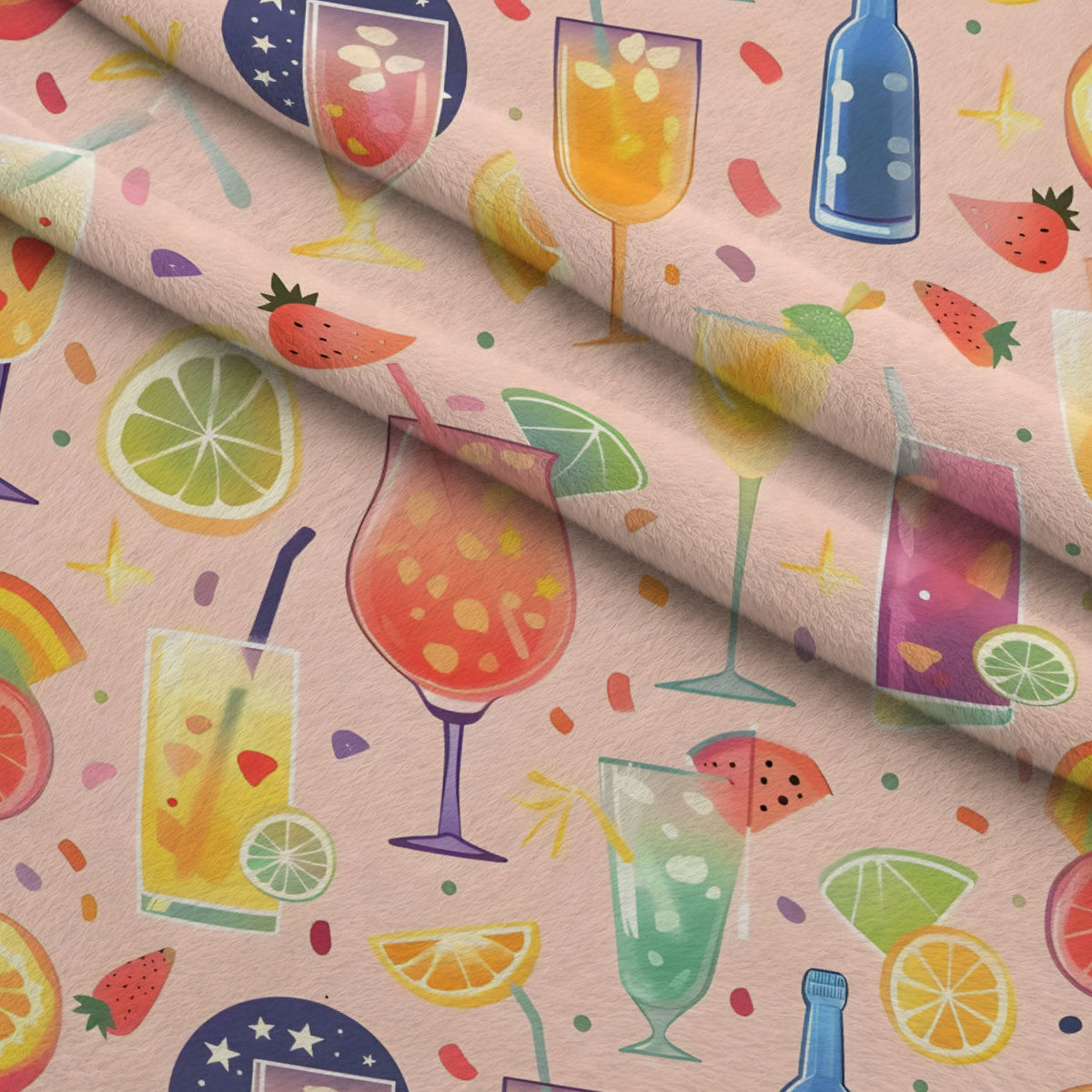 Pastel Sips Pattern 13 Fleece Fabric — fleece fabric folded close-up preview (mv-fleece-v1:lying)
