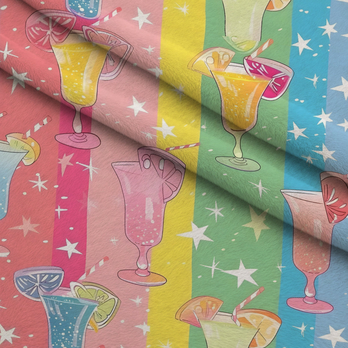 Pastel Sips Pattern 15 Fleece Fabric — fleece fabric folded close-up preview (mv-fleece-v1:lying)