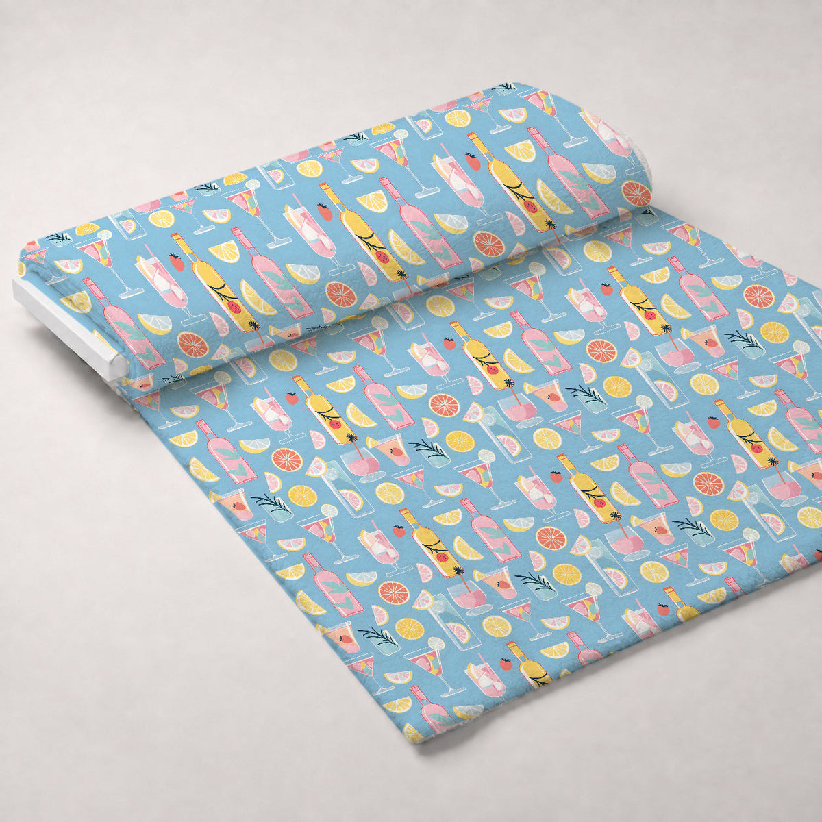 Pastel Sips Pattern 2 Fleece Fabric — fleece fabric unrolled bolt preview (mv-fleece-v1:bolt)