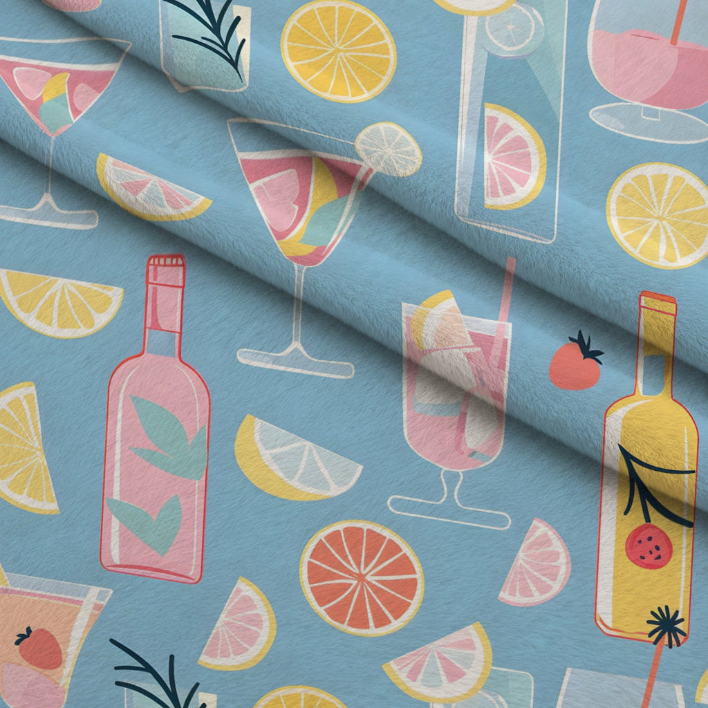 Pastel Sips Pattern 2 Fleece Fabric — fleece fabric folded close-up preview (mv-fleece-v1:lying)